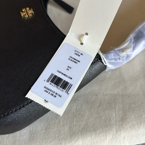 NWT, Tory Burch Emerson Black Shoulder Bag - Picture 3 of 4
